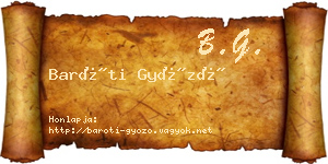 Baróti Győző névjegykártya